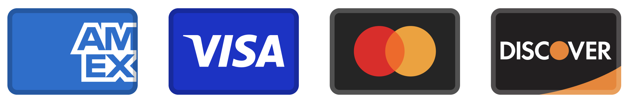 We Accept All Major Credit Cards